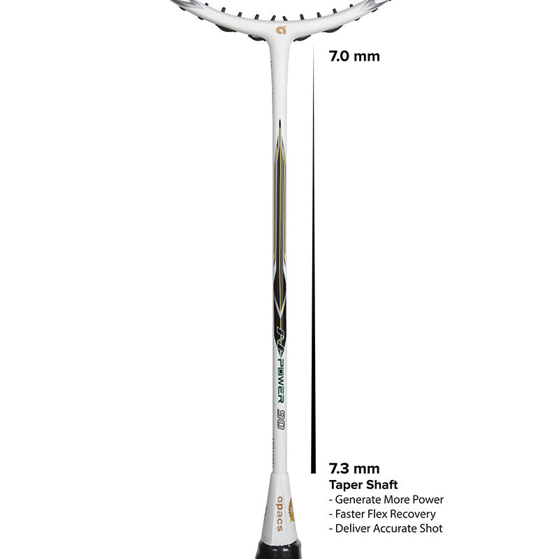 Apacs N-Power 90 Badminton Racket (White Matte)