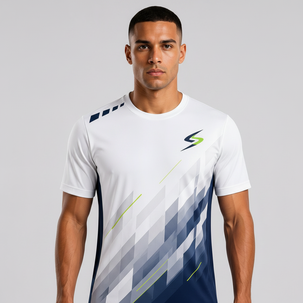Swish Speed Graphic Badminton Tee - model front view
