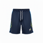 Swish Performance Badminton Shorts in navy blue, studio product mockup on white background, square format