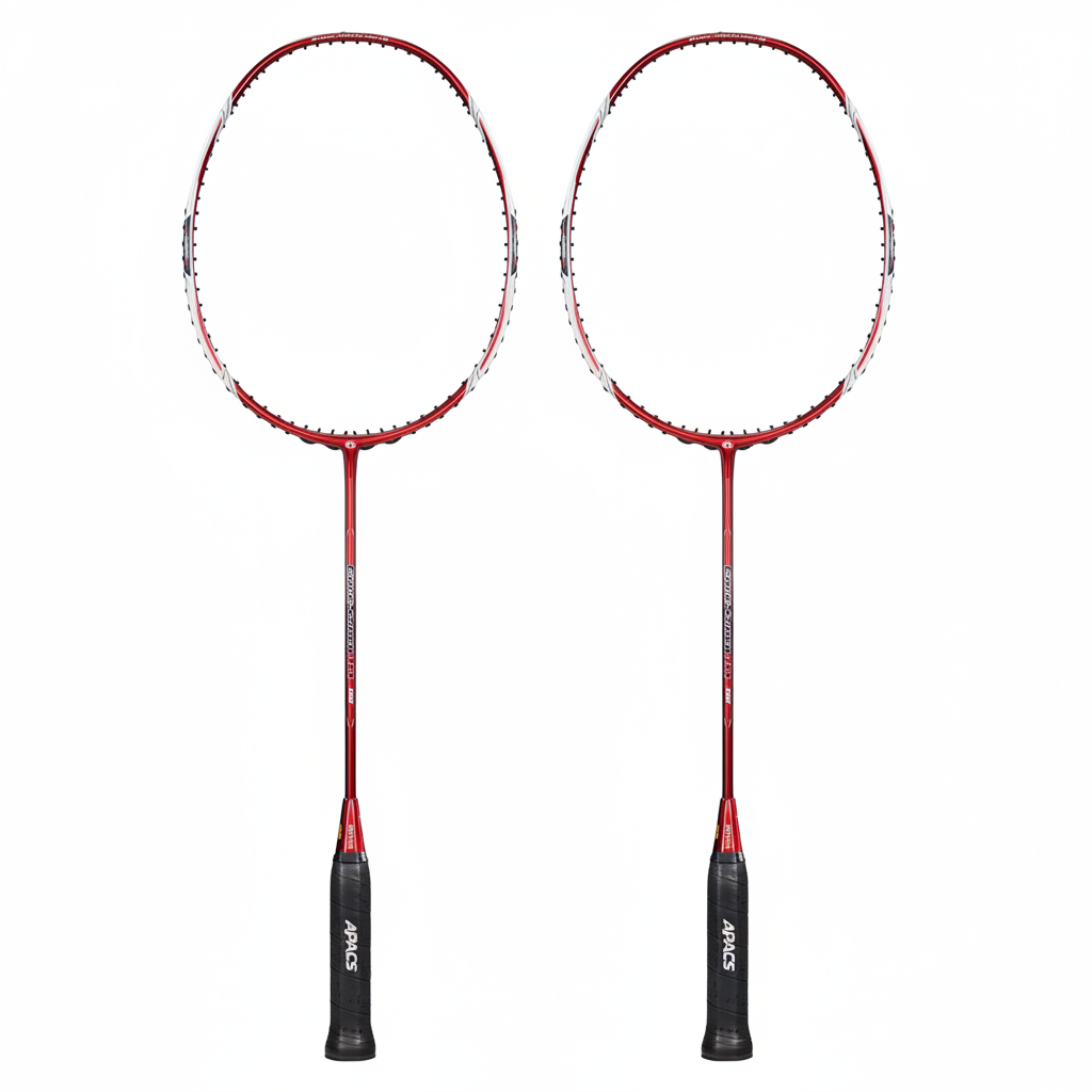 APACS Edge Saber 10 Red Badminton Racket Bundle - 2 rackets