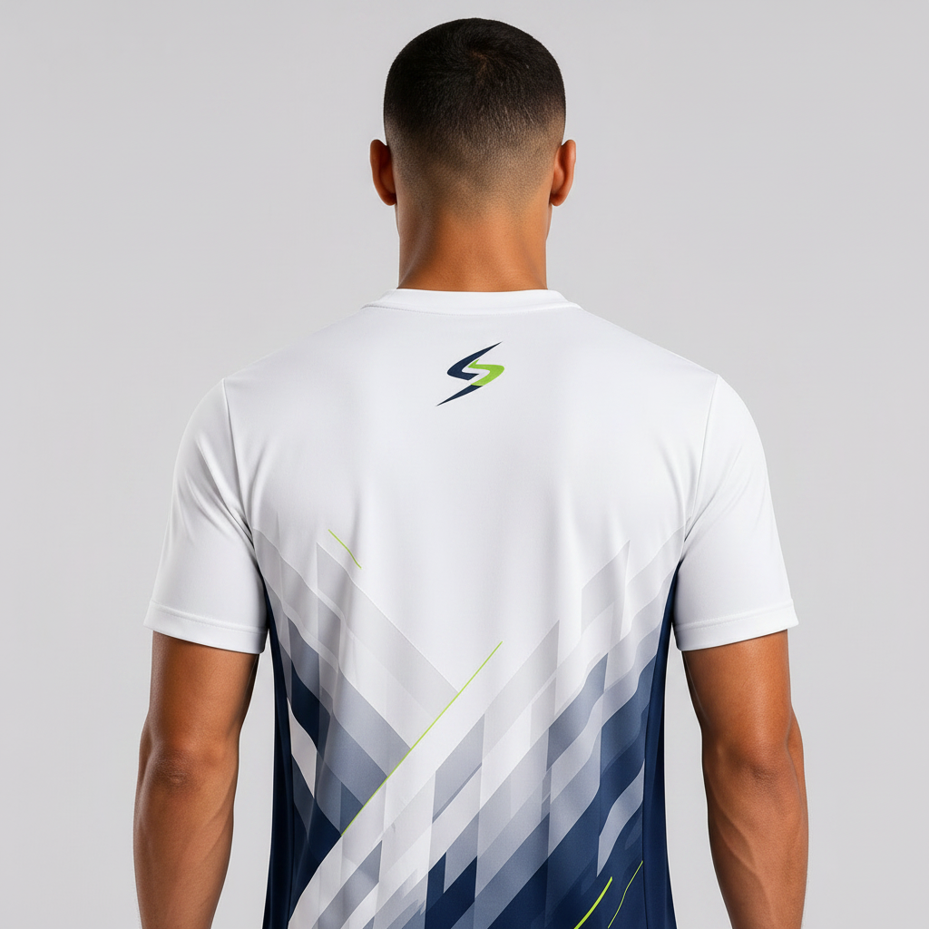 Swish Speed Graphic Badminton Tee - model back view